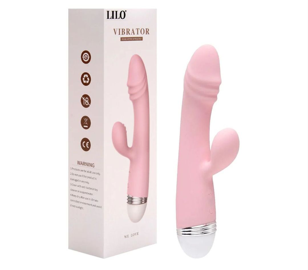 VIBRADOR SAFETY COM MASSAGEADOR DE CLITORIS PILHA